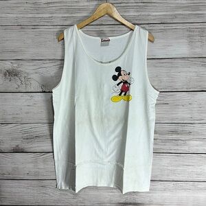 Vintage Disney designs  Mickey Spell Out Tank Top Gym Shirt USA Made XL